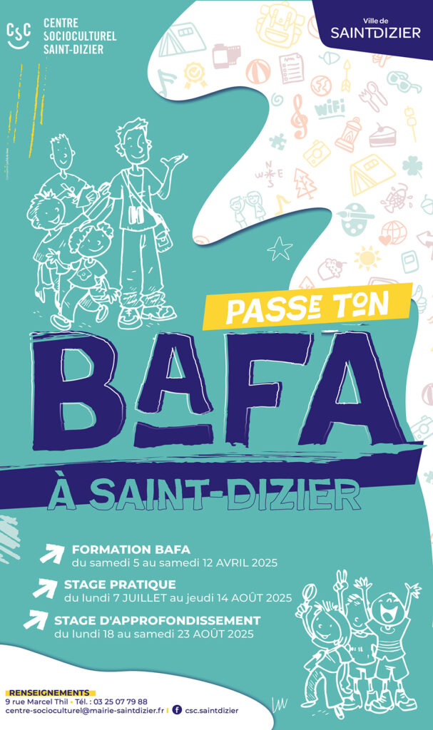 Formation BAFA à Saint-Dizier, stages disponibles en 2025, inscris-toi au Centre Socioculturel pour devenir animateur.